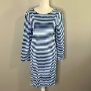 Sailor-Sailor Blue and White striped 3/4 length sleeve dress X-Large